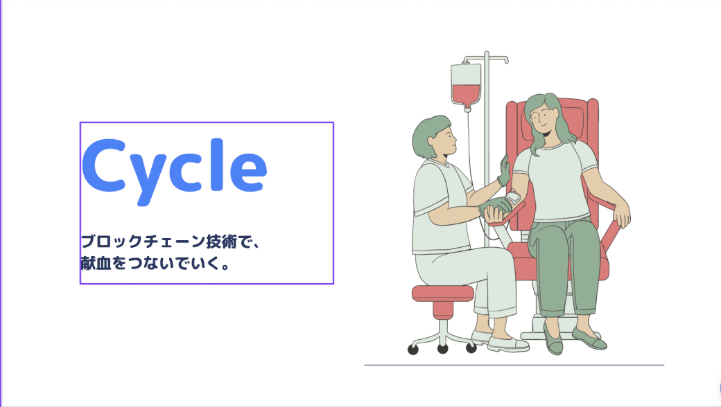 Cycle ブロックチェーン技術で、献血をつないでいく。
